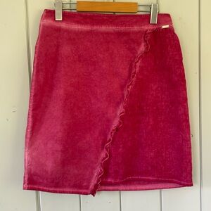 Maloka Women’s Linen Cotton Blend Skirt Fuchsia Size  3